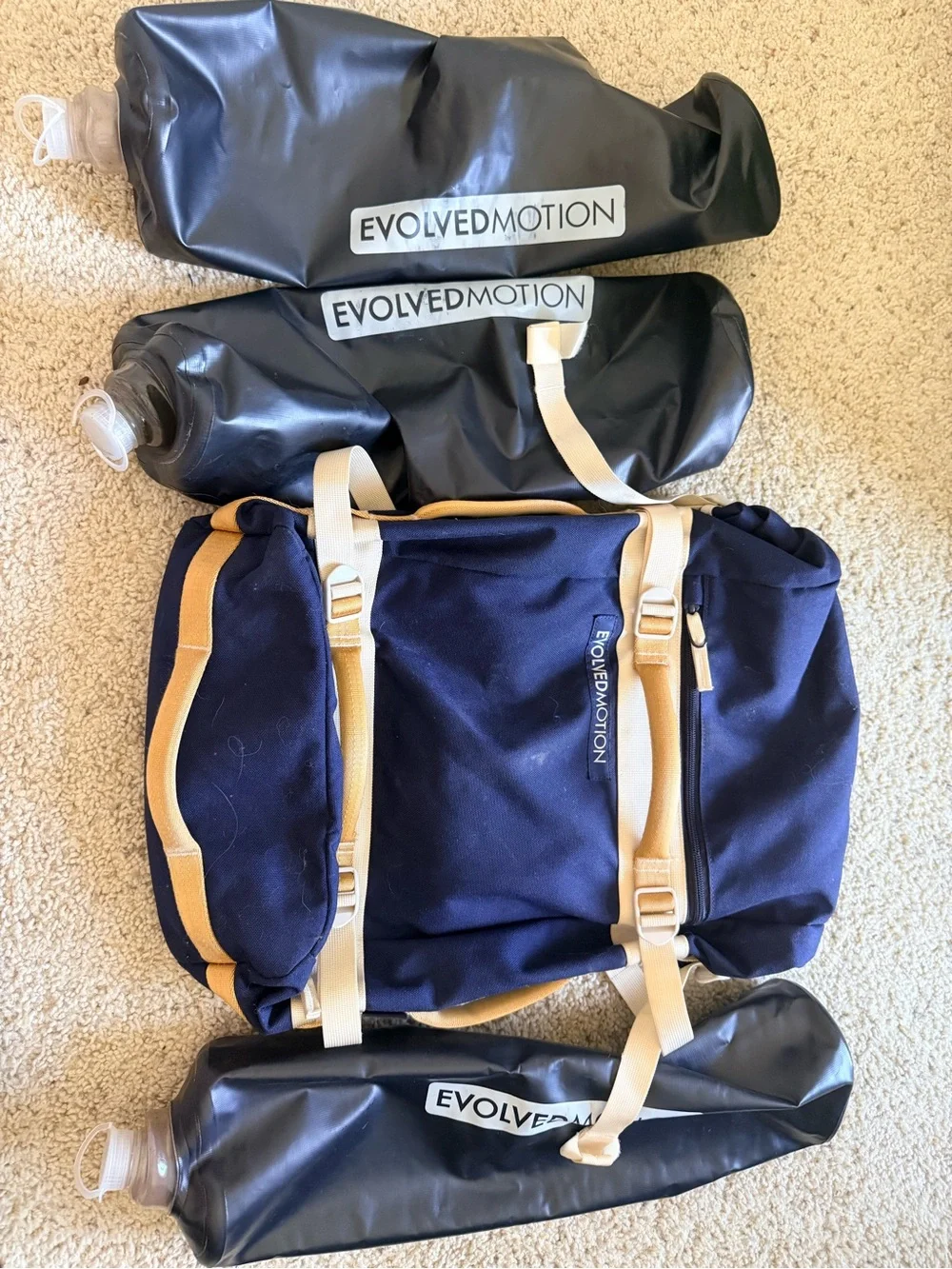 Evolved Motion Weighted Training Backpack Set + 3 Water Bags Cordura Gym Bag
